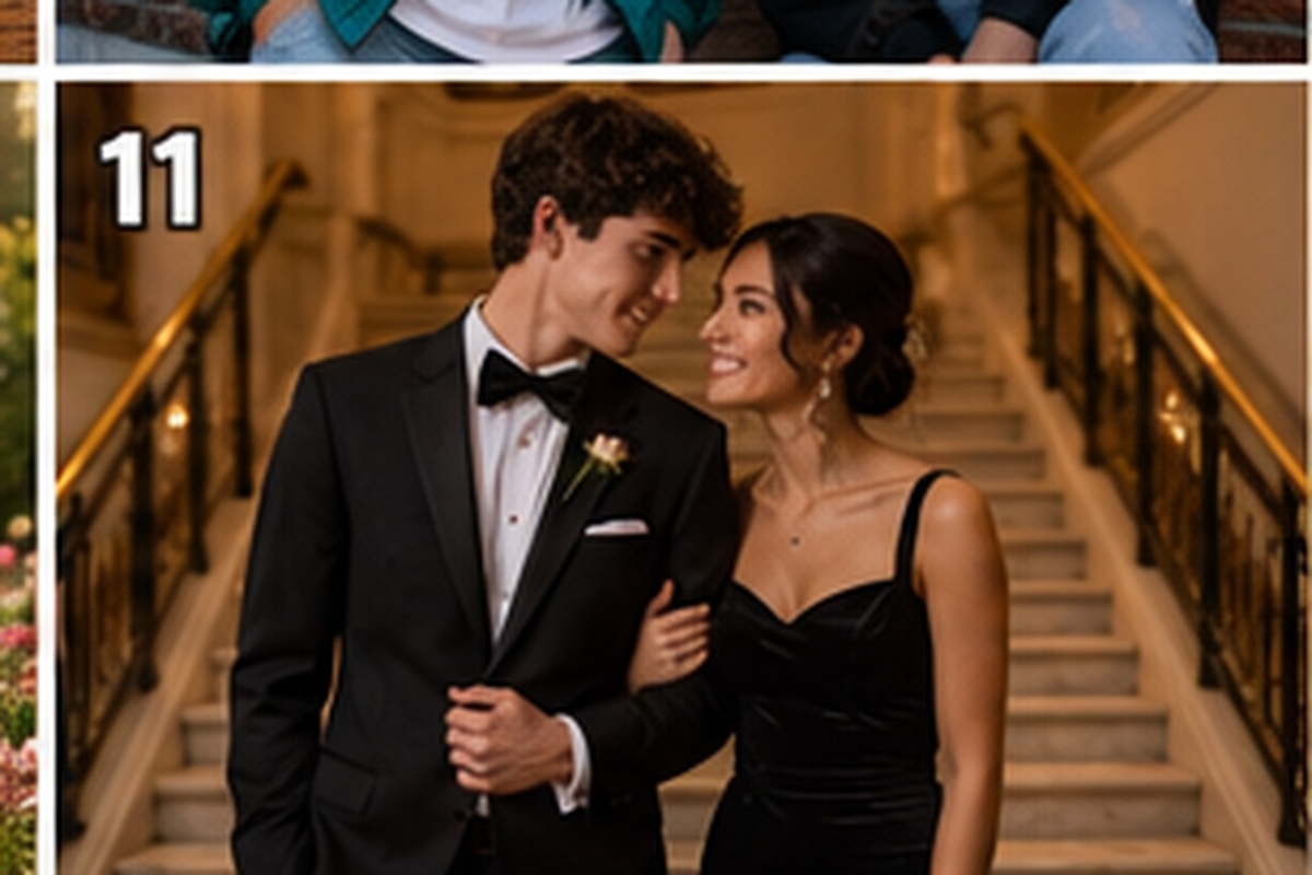Senior picture idea 11 - black tie formal on the staircase