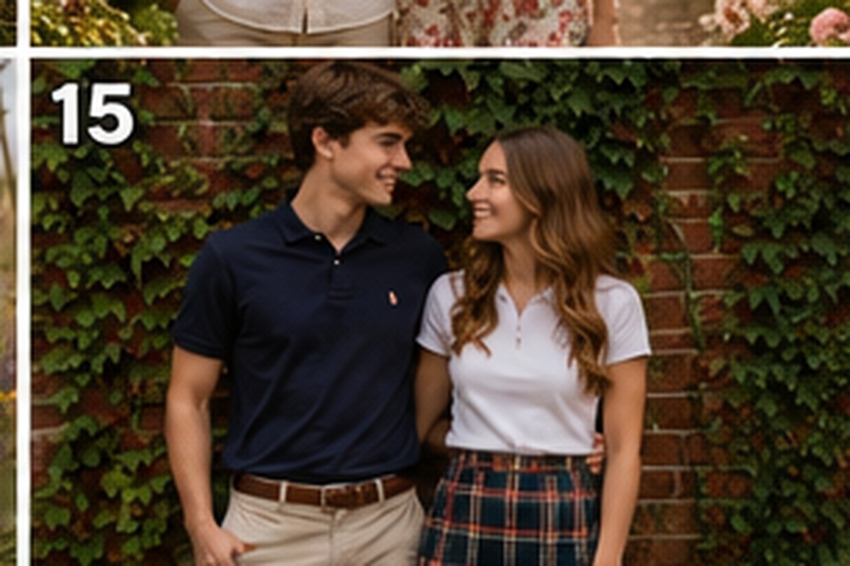Senior picture idea 15 - preppy polo by the ivy wall