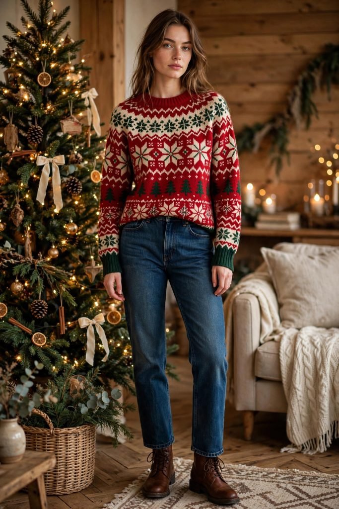 14 Christmas Sweater Outfits for Women (Cute & Festive)